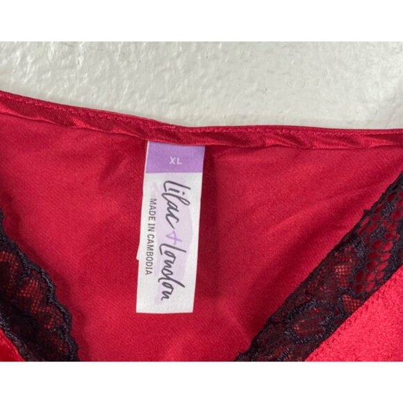 Lilac and London Babydoll Lace Whimsigoth Y2K 90's Vamp Cami Top Fuchsia Sz XL - Picture 3 of 8